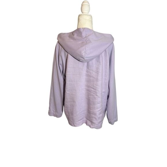 J. Jill 100% linen lavender hoodie- PL - Picture 5 of 7